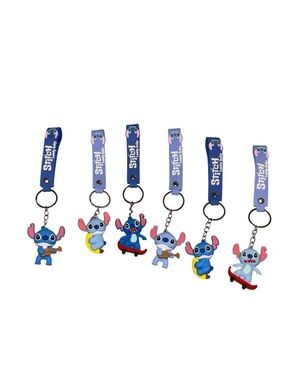 Trendy Silicone Character Keychain Set - Blue